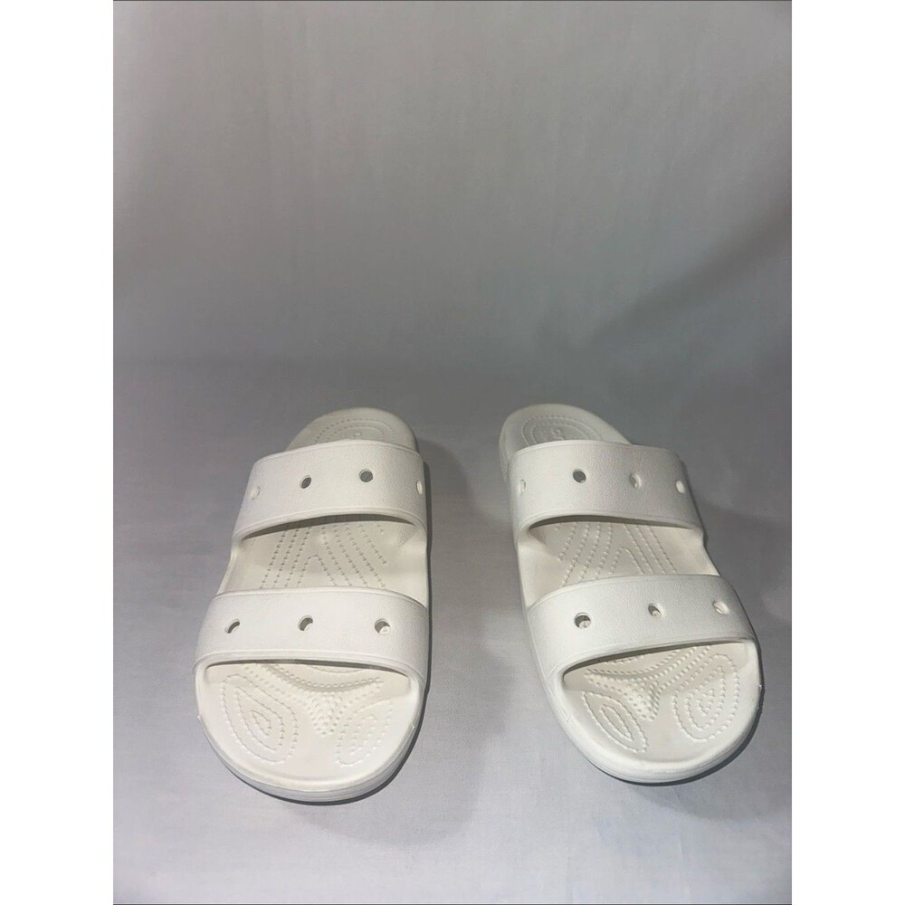 Crocs Classic Double Strap Sandals White M8 W10 Comfort Slides